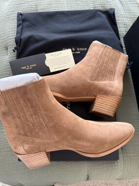 rag & bone Chestnut Suede Ankle Booties